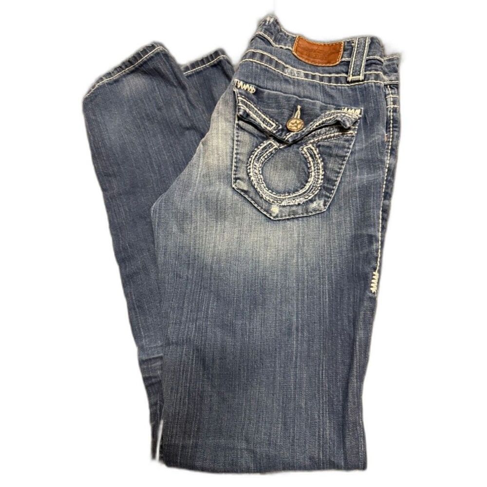 Big Star Women's Medium Blue Boot Cut Jeans with Braided Pocket